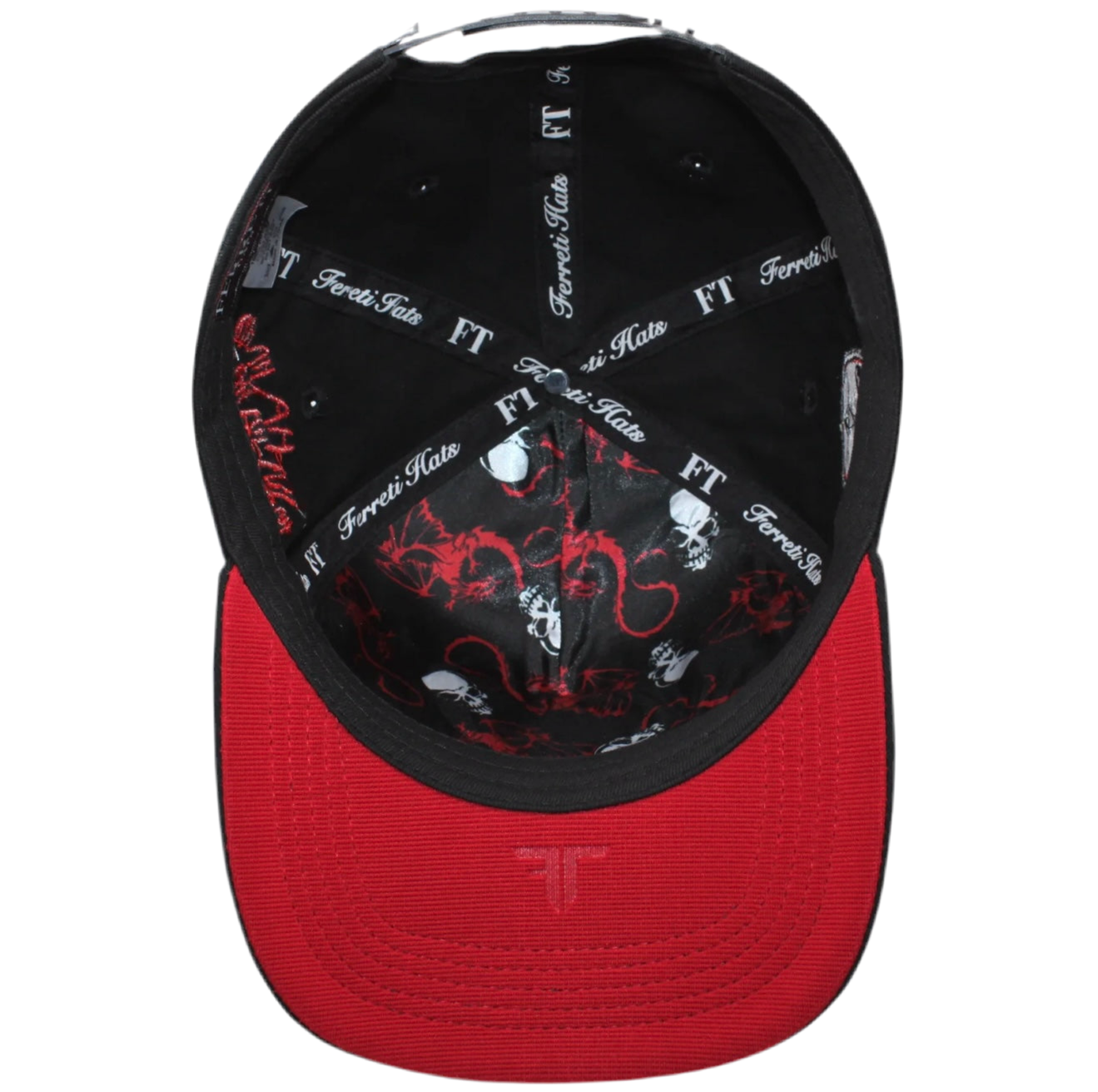 FERRETI HATS Negro Suelita Roja